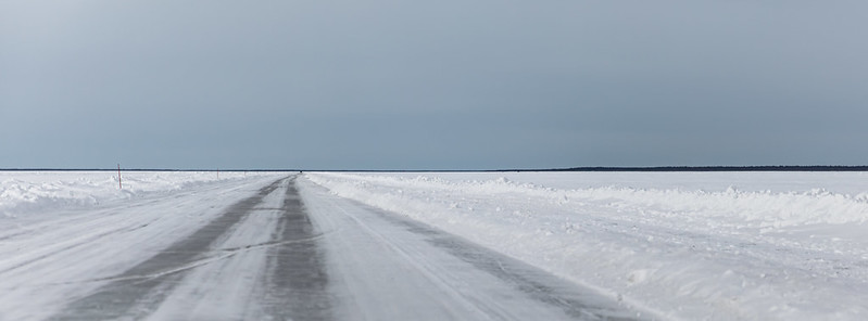 Photo of winter icy road in Hailuoto, Finland