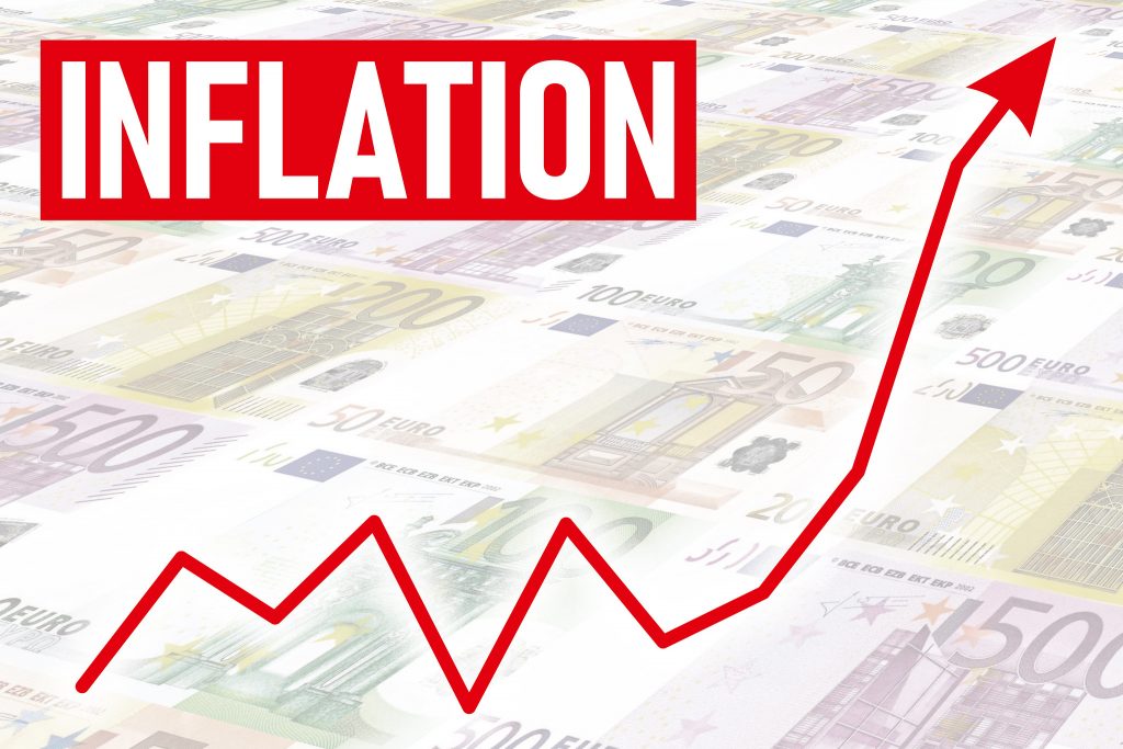 Inflation graph pointing to north, artwork