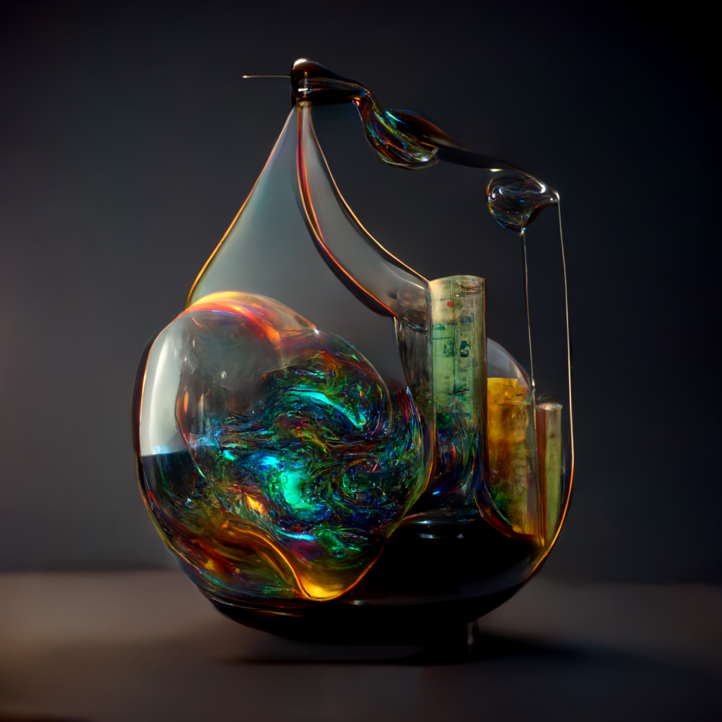 Surreal art of potential inflation chart made of fluids