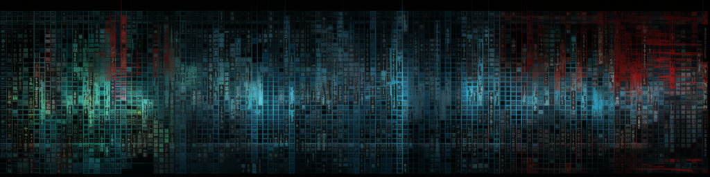 Matrix of data in multiple hues, art